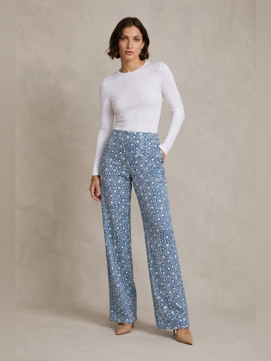 Polo Ralph Lauren Pants - Polo Ralph Lauren Starburst-Motif Satin Wide-Leg Pant Size 2 Excellent Condition
